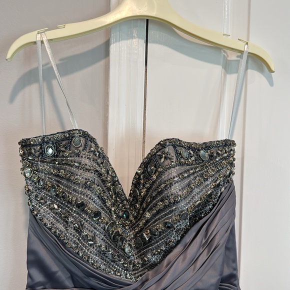 Stephen Yearick Gray Beaded Evening/Mother of the Bride Gown Size 12 - Picture 5 of 15